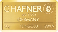 50 g C.HAFNER Feingoldbarren geprägt